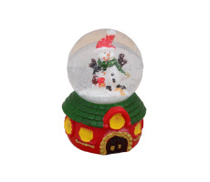 Новогодний сувенир Снежный шар "Снеговик в шапочке" Т-9867