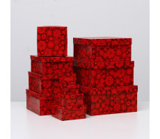 Коробка Красные снежинки